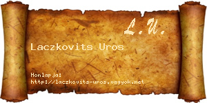 Laczkovits Uros névjegykártya
